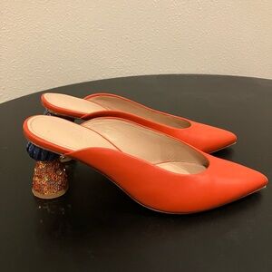 Jacquemus Orange Heels with Artistic Heel Design